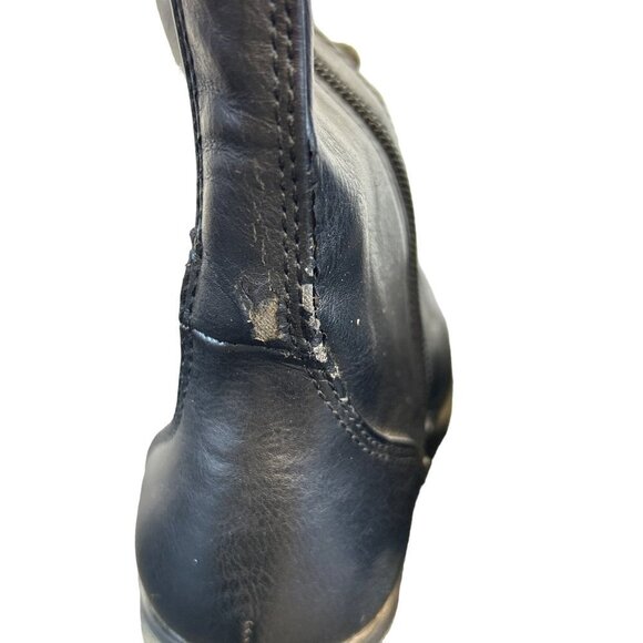 Report Maxwell Women’s Tall Boots Combat MOTO Size 6 Black Faux Fur Lace Up Zip - Picture 11 of 13